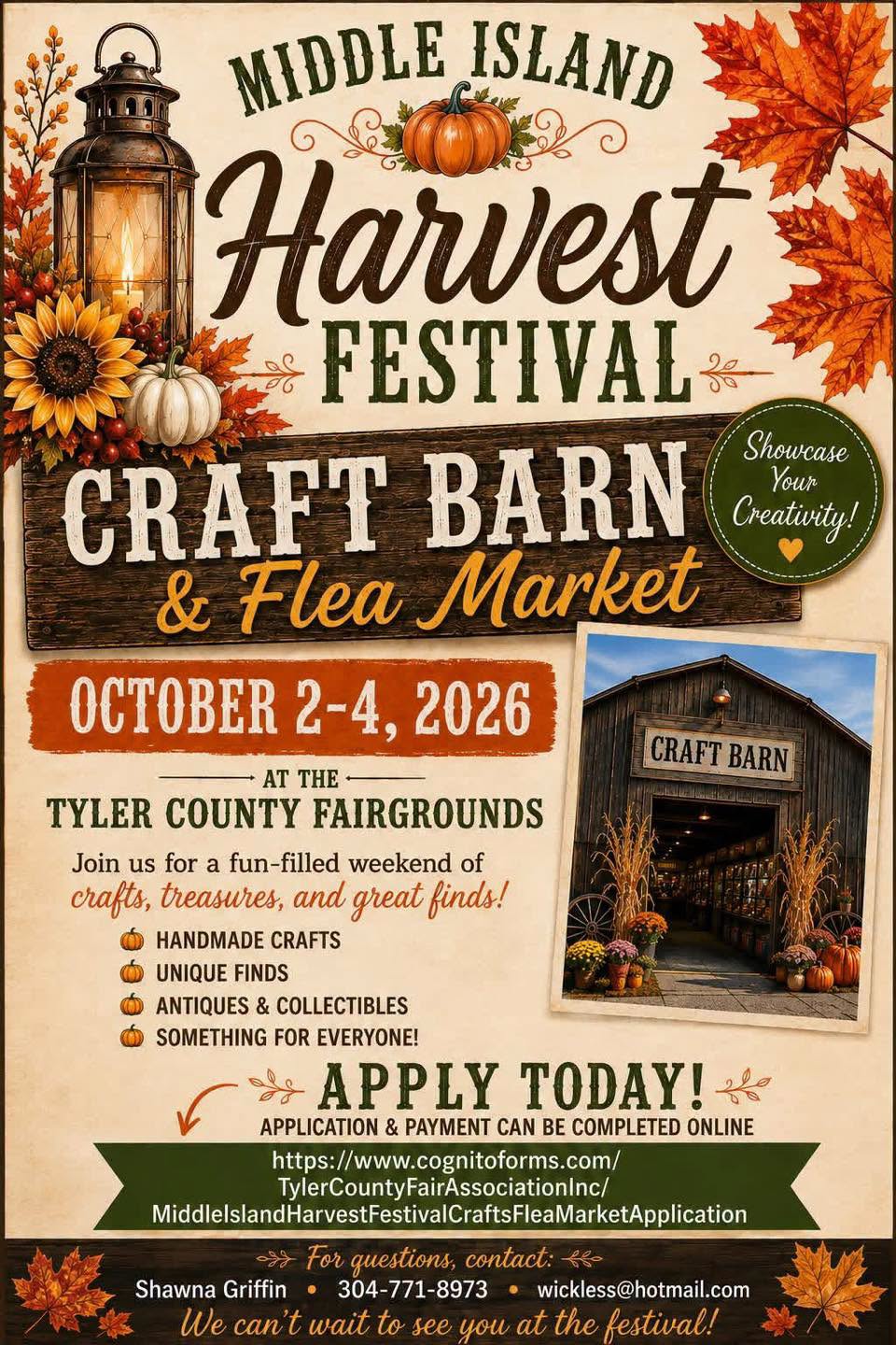 Craft Barn Flyer October 2, 3 and 4 of 2026